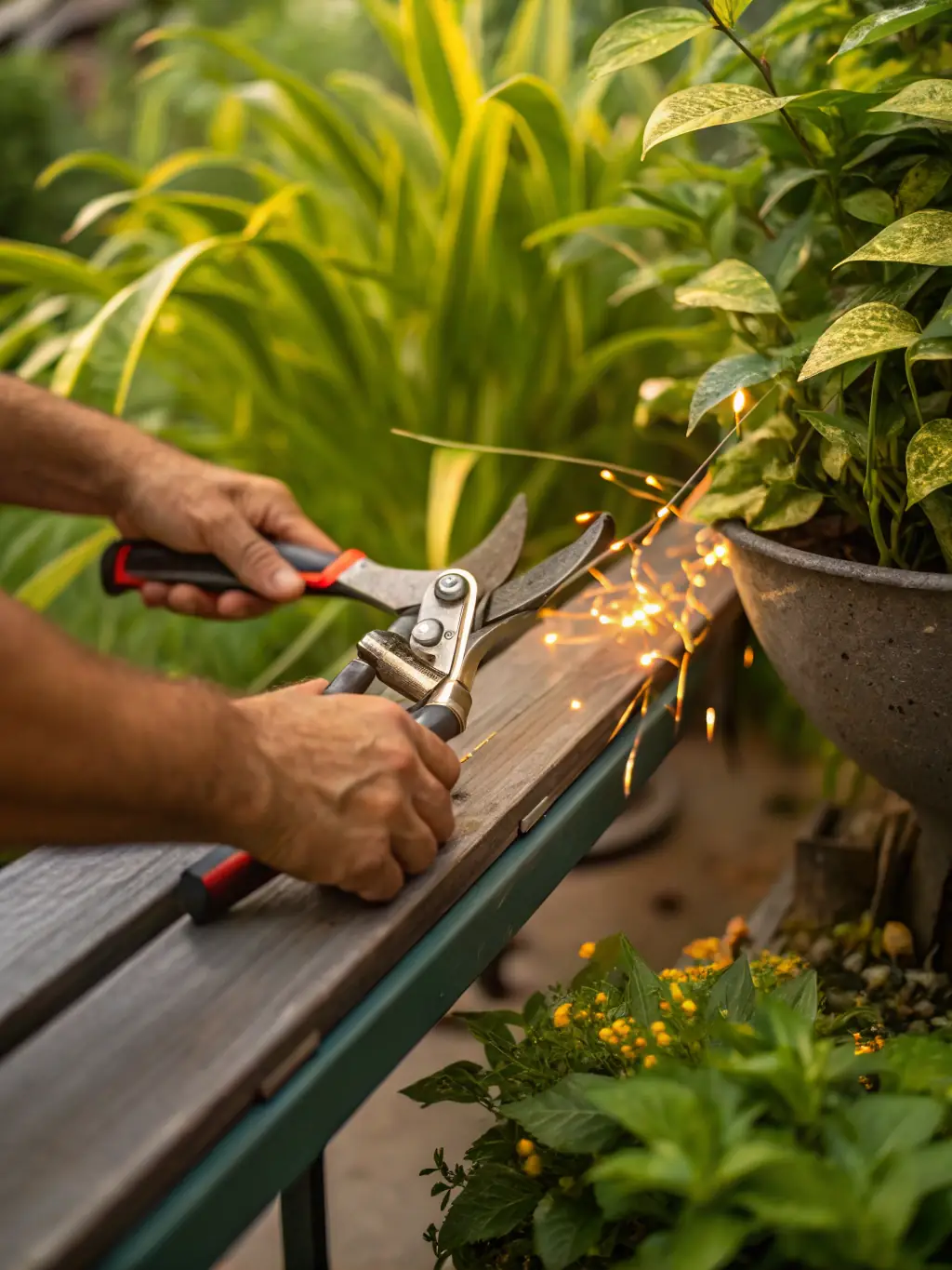 A vibrant display of pruning shears, loppers, and hand pruners in the Leola store, highlighting the tools needed for maintaining healthy trees and shrubs.