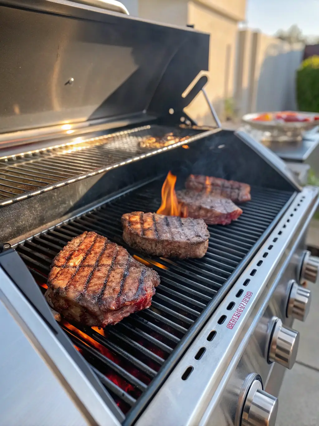 A detailed image of a Grillpro gas grill, highlighting its features such as multiple burners, temperature control knobs, and a spacious cooking surface. The grill should appear clean and well-maintained.